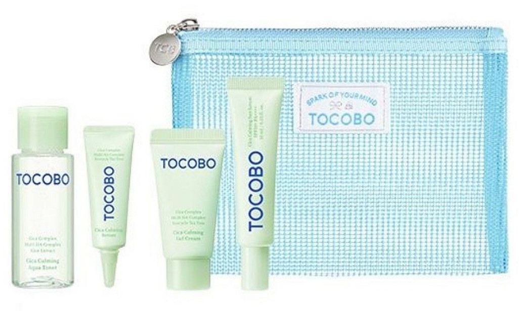 Заспокійливий набір мініатюр з екстрактом центели Tocobo Cica Calming Travel Kit 5 + 10 + 15 + 30 мл