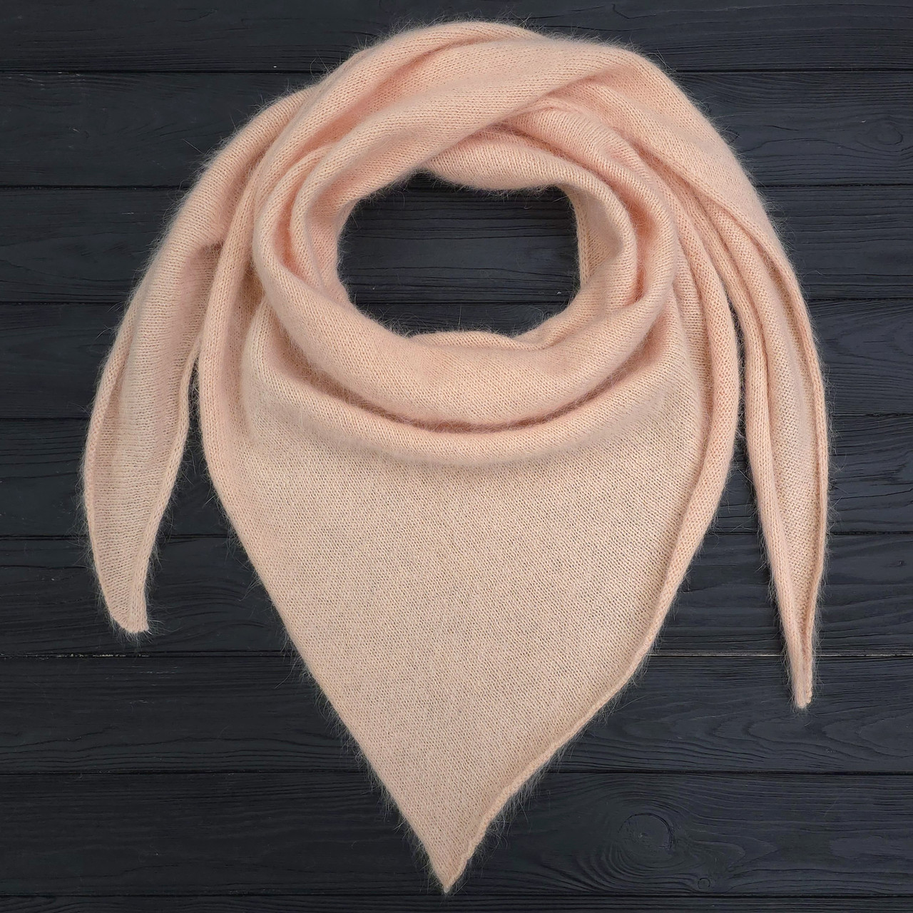 Бактус (хустка) жіночий зимовий БРЕДЛІ (ангора+ПА) ODYSSEY One size Абрикосовий 12385, фото 1