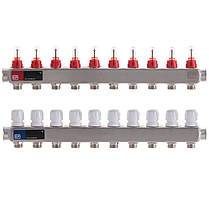 Колектор для теплої підлоги в зборі на 10 контурів Europroduct, фото 2