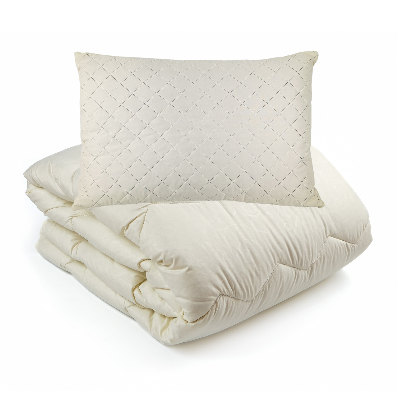 Набір Ковдра Vladi зимова 140х205 см овеча вовна подушка 50x70 см