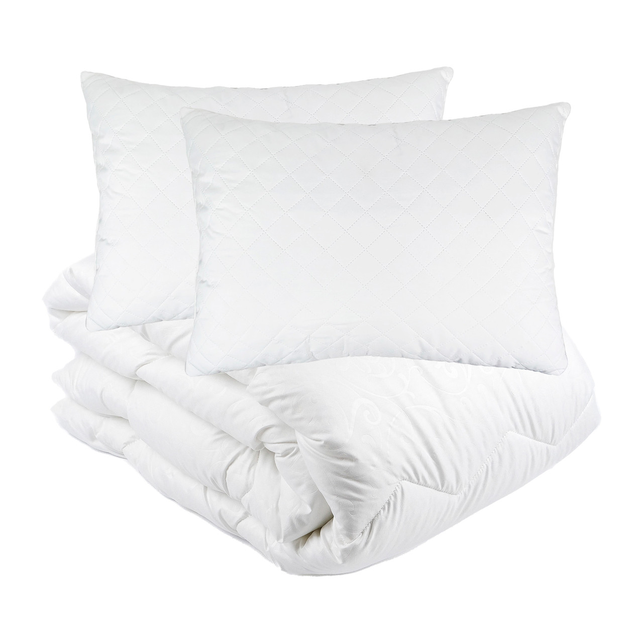 Набір Ковдра Vladi всесезонна 170х210 см поліефірне волокно 2 подушки 50x70 см, фото 1