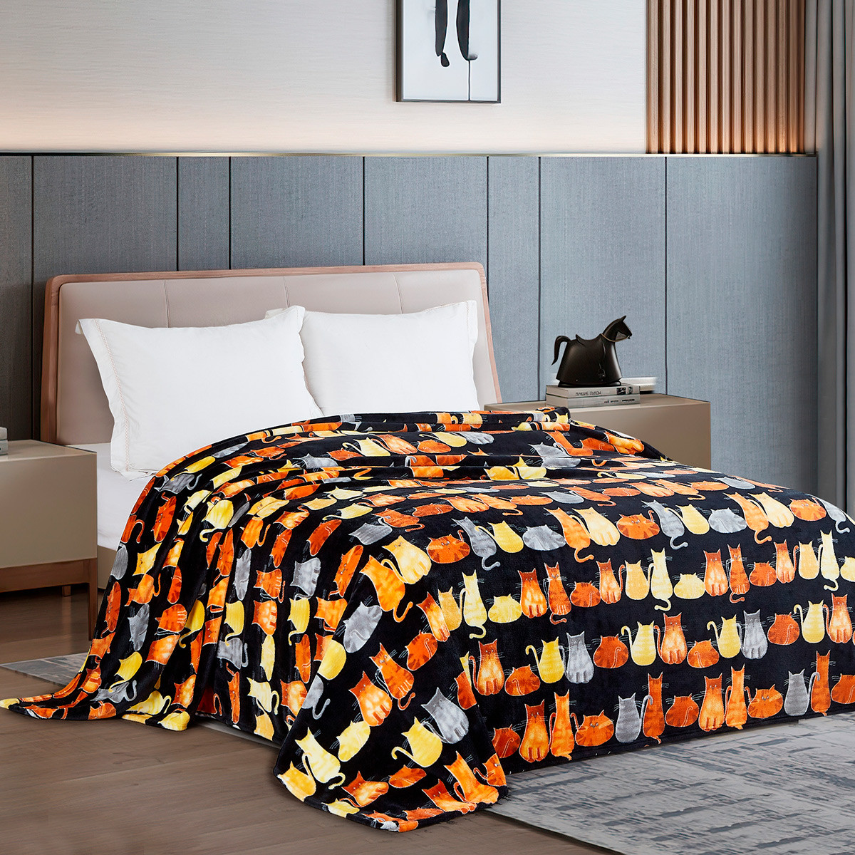 Плед флісовий Коти Love You 150 x 200 см, фото 1