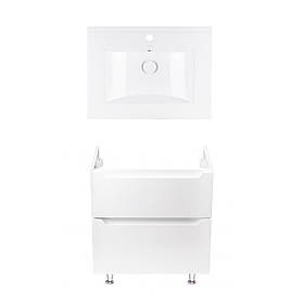 Комплект Qtap тумба підлогова Scorpio 600х825х460 мм White + раковина урізна Albatross QT71SC43951