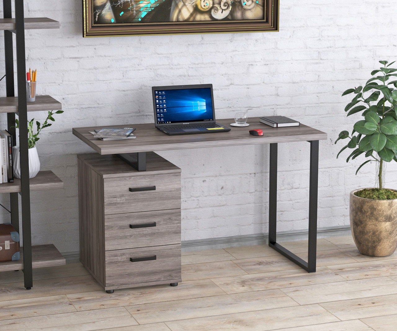 Письмовий стіл Loft design L-27 Дуб Палена Чорний