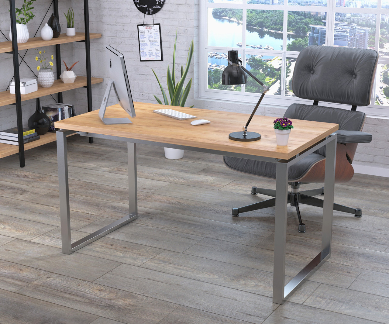 Письмовий стіл Q-135-36 Loft design  Дуб Крафт золотой, фото 1