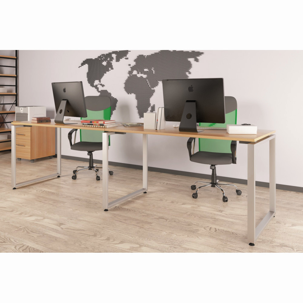 Подвійний письмовий стіл Loft design Q-135-2 Дуб Крафт золотий
