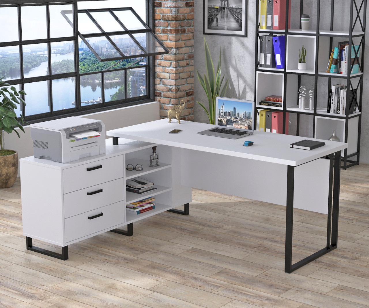 Стіл керівника Нотаріус Loft Design Білий