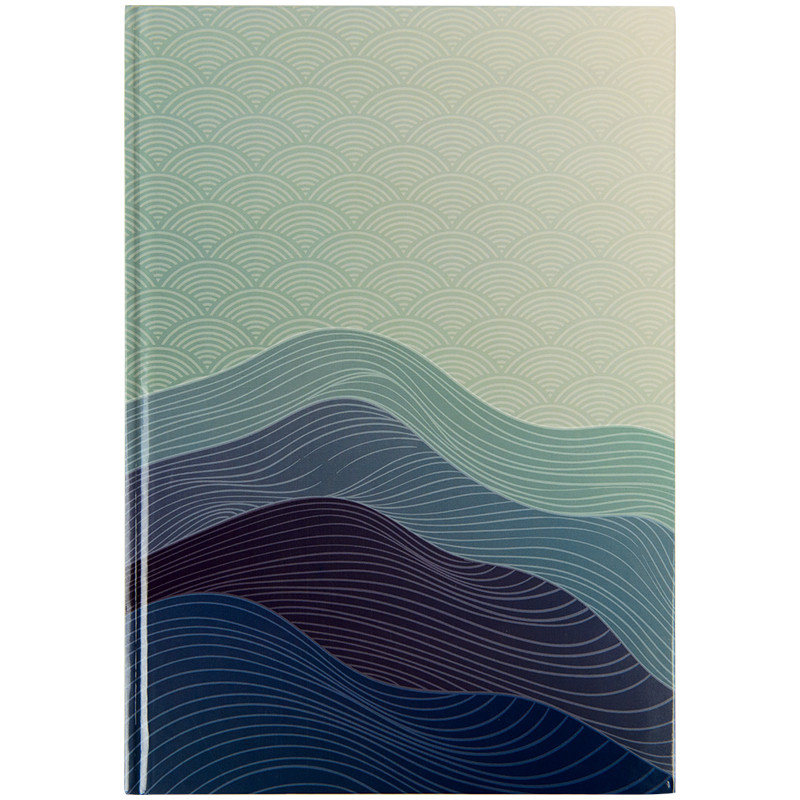 Книга записна А4 96 арк тв палітурка клітинка Waves синя, фото 1
