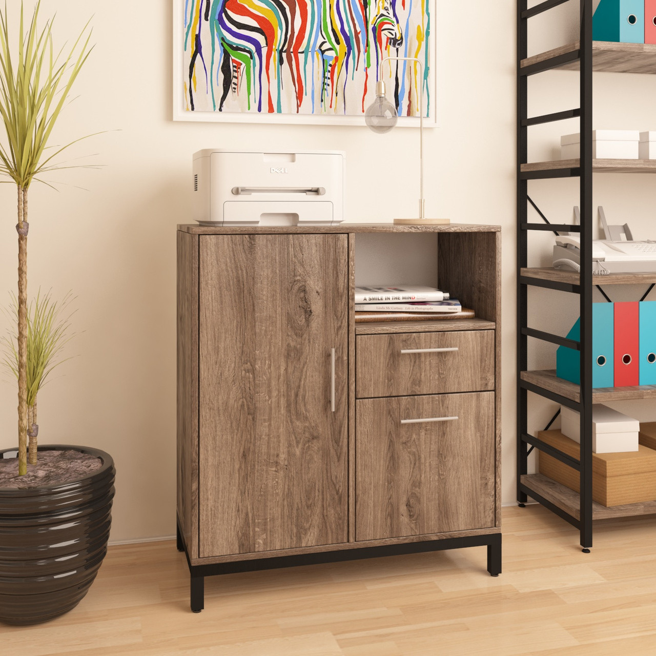 Тумба офісна L-800 combi Loft design Дуб Палена