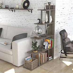 Стелаж-перегородка L-160 сріблястий Loft Design Дуб Палена