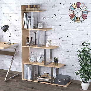 Стелаж-перегородка L-160 сріблястий Loft Design Дуб Борас