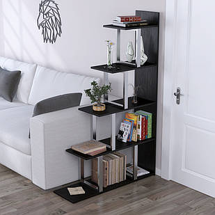 Стелаж-перегородка L-160 сріблястий Loft Design Венге Корсика