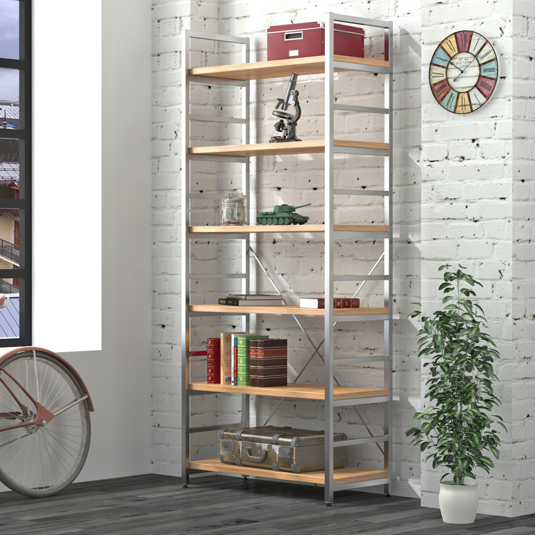 Стелаж офісний L-190 new Loft Design Дуб Крафт золотий