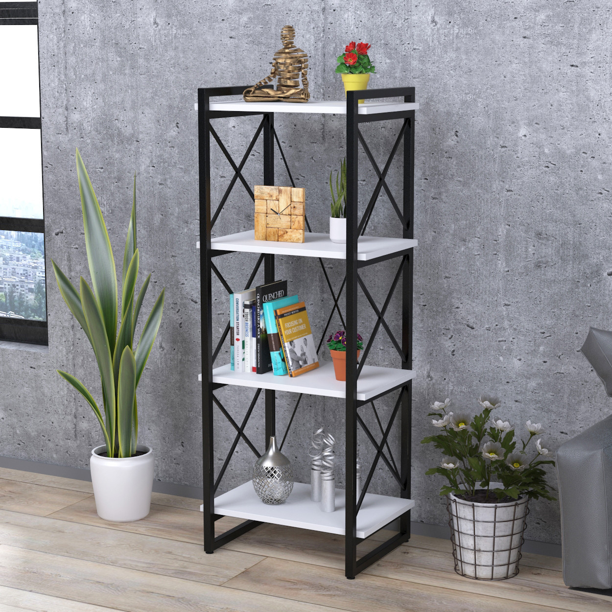Стелаж Скіф-4-550 Loft Design Білий