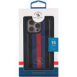Шкіряний чохол Polo Santa Barbara Barton для Apple iPhone 16 Pro (6.3") Black / Navy, фото 5