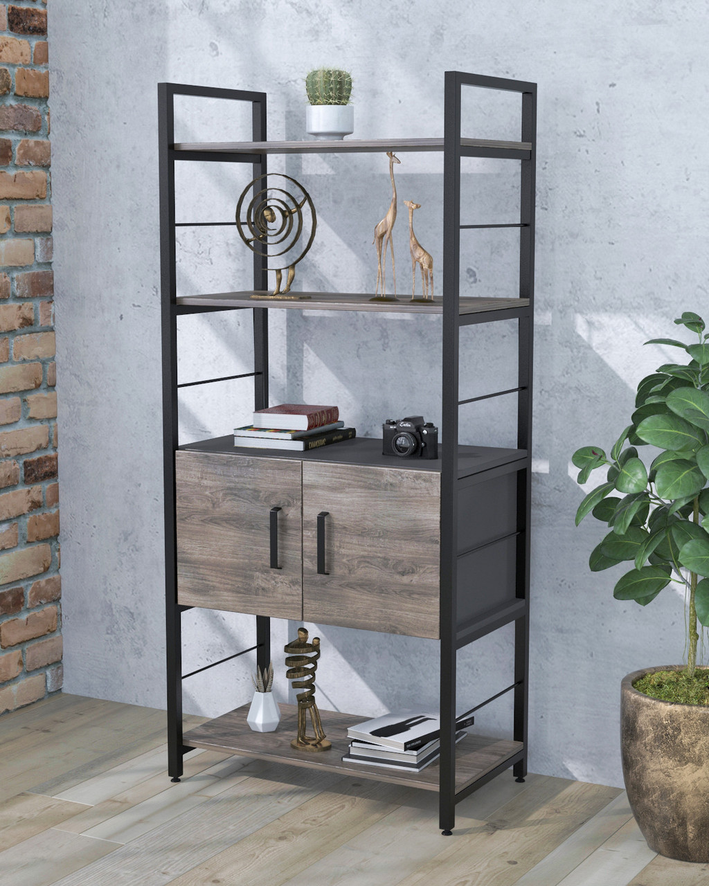 Стелаж L-155 з дверцятами Loft Design Дуб Палена, фото 1