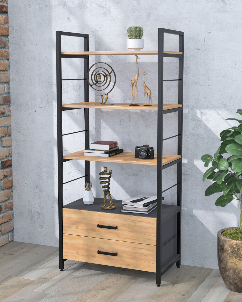 Стелаж L-155 із ящиками Loft Design Дуб Крафт золотой, фото 1