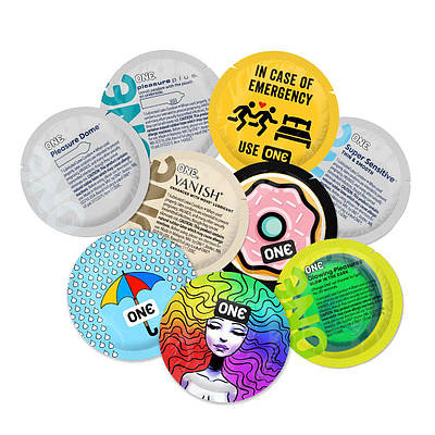 Набір презервативів ONE Fun Mix, 500 шт., 6 різновидів, пачка ПЕ-пакет