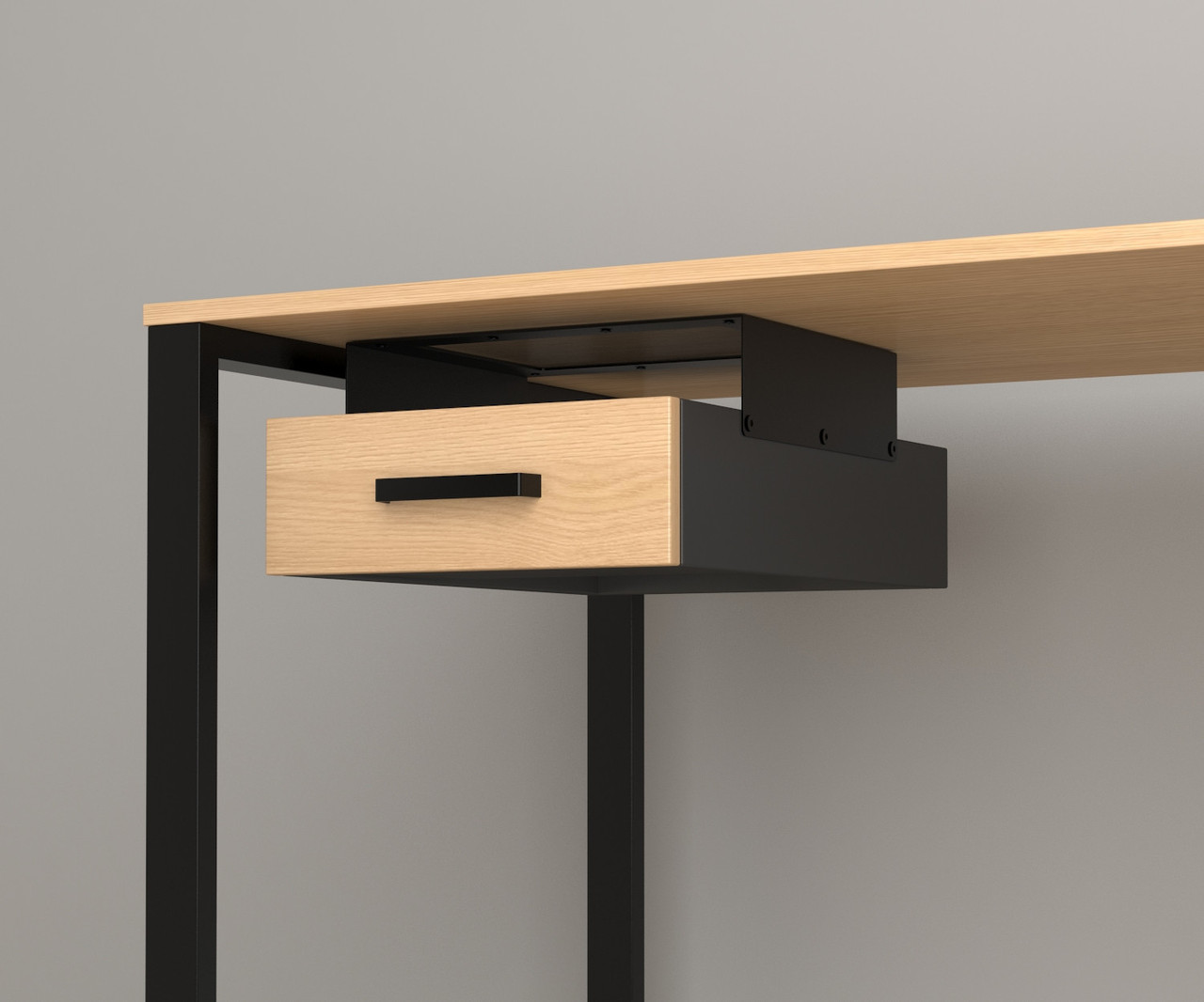 Одинарна навісна шухляда для столу BX-1 Дуб Борас Черный, фото 1