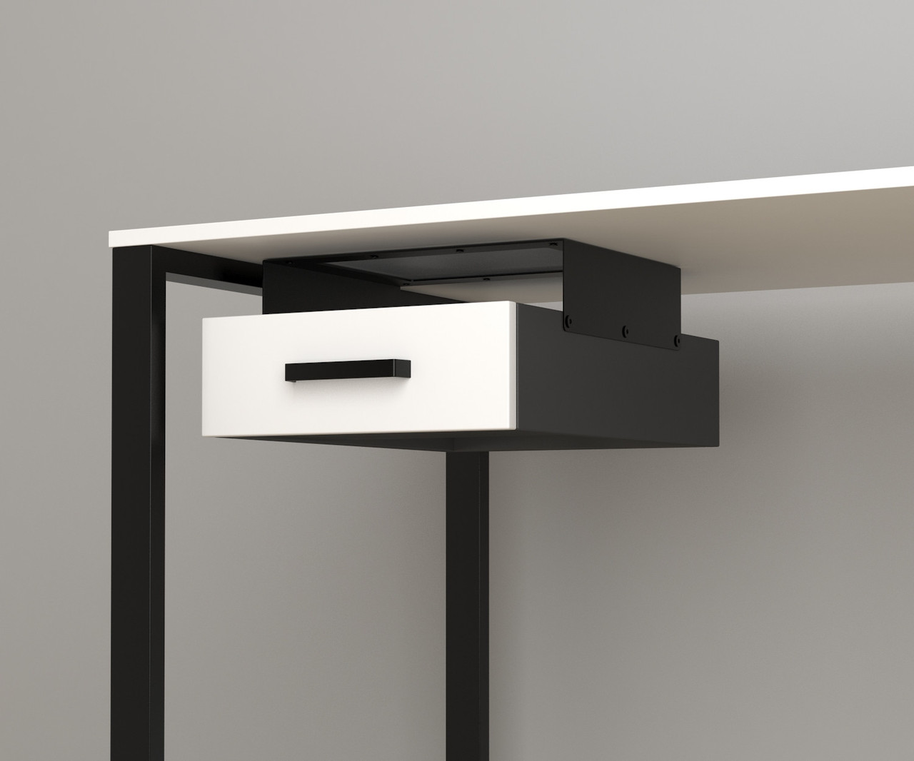 Одинарна навісна шухляда для столу BX-1 Белый Черный, фото 1