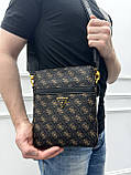Брендова чоловіча сумка Guess коричнева, фото 2