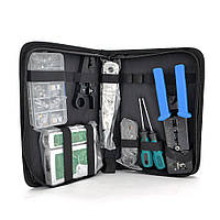 Набір монтажника 9 в 1 Merlion (A063), EZ-RJ45, KD-1, G501, HT332, тестер, конектори, викрутки, box 2*5, сумка