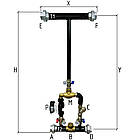 Комплект швидкого підключення котла LADOMIX.HT.А 50/6 з американками, термозмішувальний вузол 55°C, Dn50 (2") KVANT, фото 3