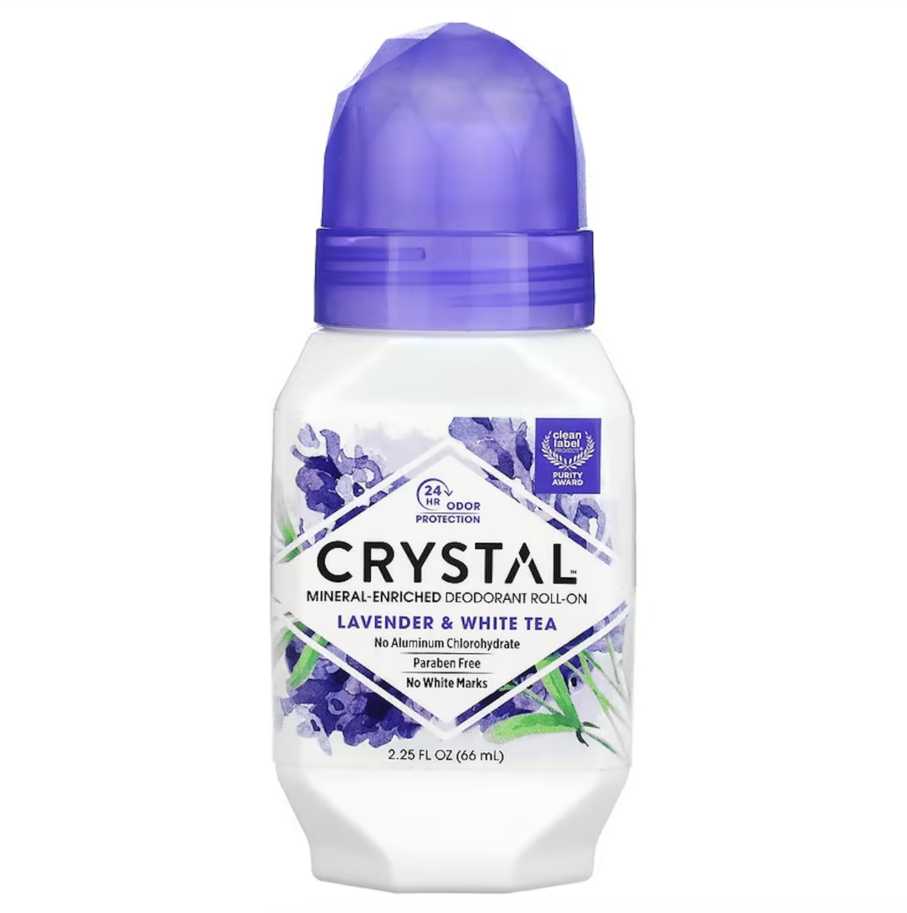 CRYSTAL, Натуральний кульковий дезодорант із лавандою та білим чаєм, 66 мл