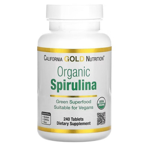 Вітаміни і мінерали California Gold Nutrition Organic Spirulina 500 mg (240 таблеток.)