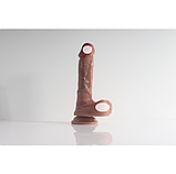 Реалістичний фалоїмітатор із присоском 22 см, Силіконовий дилдо, Гнучкий фаллос, Вагінальний стимулятор, Інтимн, фото 3