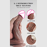 Реалістичний фалоїмітатор із присоском 22 см, Силіконовий дилдо, Гнучкий фаллос, Вагінальний стимулятор, Інтимн, фото 7