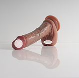 Реалістичний фалоїмітатор із присоском 22 см, Силіконовий дилдо, Гнучкий фаллос, Вагінальний стимулятор, Інтимн, фото 10