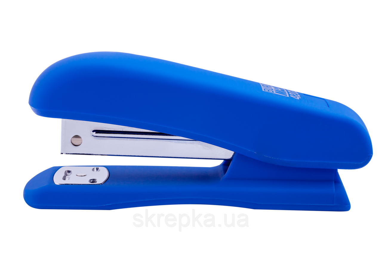 Степлер пластиковий, RUBBER TOUCH Buromax 4202 20 арк. (скоби №24; 26) 127х54х33 мм синій