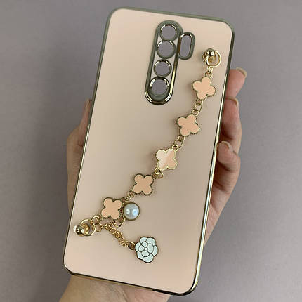 Чохол для Xiaomi Redmi Note 8 Pro чохол з ланцюжком на телефон сяомі редмі нот 8 про пудровий l3o, фото 1