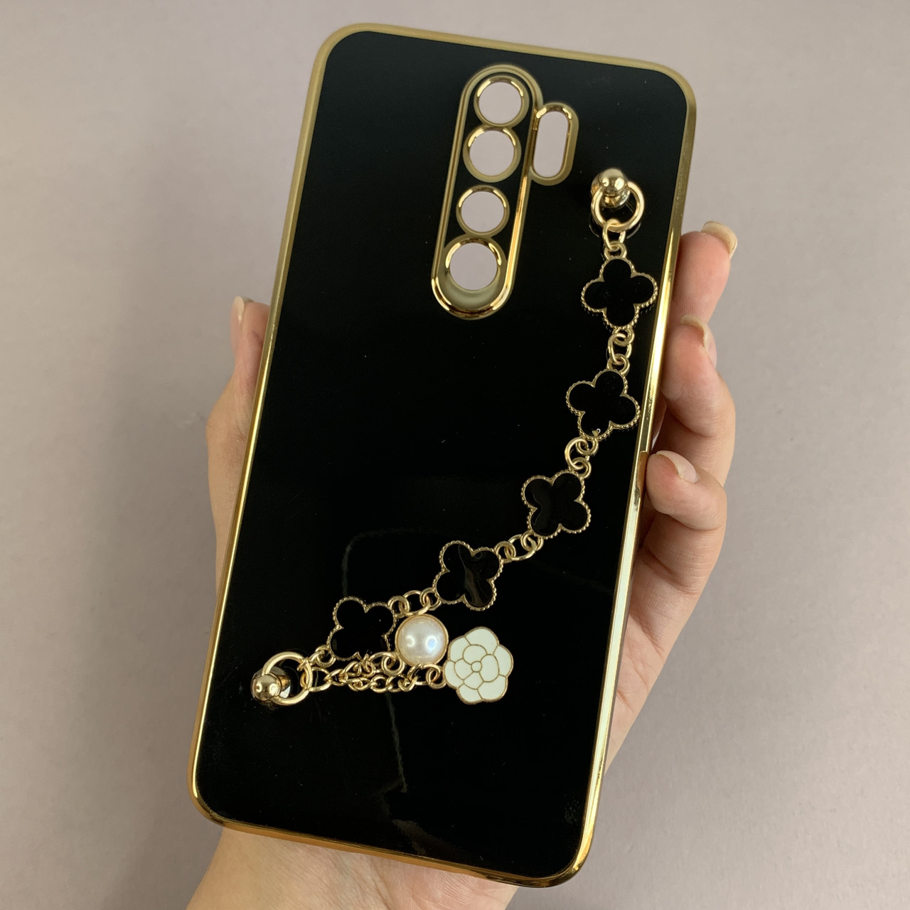 Чохол для Xiaomi Redmi Note 8 Pro чохол з ланцюжком на телефон сяомі редмі нот 8 про чорний l3o