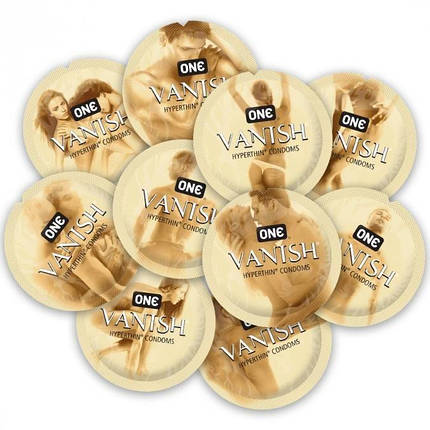 Набір презервативів ONE Vanish Hyperthin, 100 шт, ультратонкі, зі змазкою, паковання-тубус, фото 3