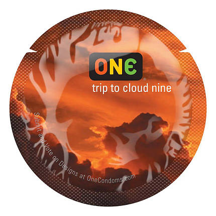 Презерватив ONE Color Sensations — ONE trip tot cloud nine (Orange) 1 шт, фото 1