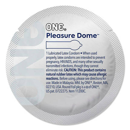 Презерватив ONE Pleasure Dome, 1 шт, гладенький, з розширеною головкою, фото 1