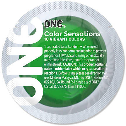 Презерватив ONE Color Sensations - ONE with nature (Emerald) 1 шт, фото 3