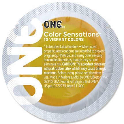 Презерватив ONE Color Sensations - ONE will get you there (Yellow) 1 шт, фото 3