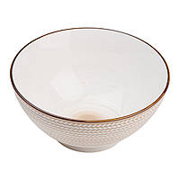 Керамическая глубокая тарелка 20,5 см в стиле ретро бежевая