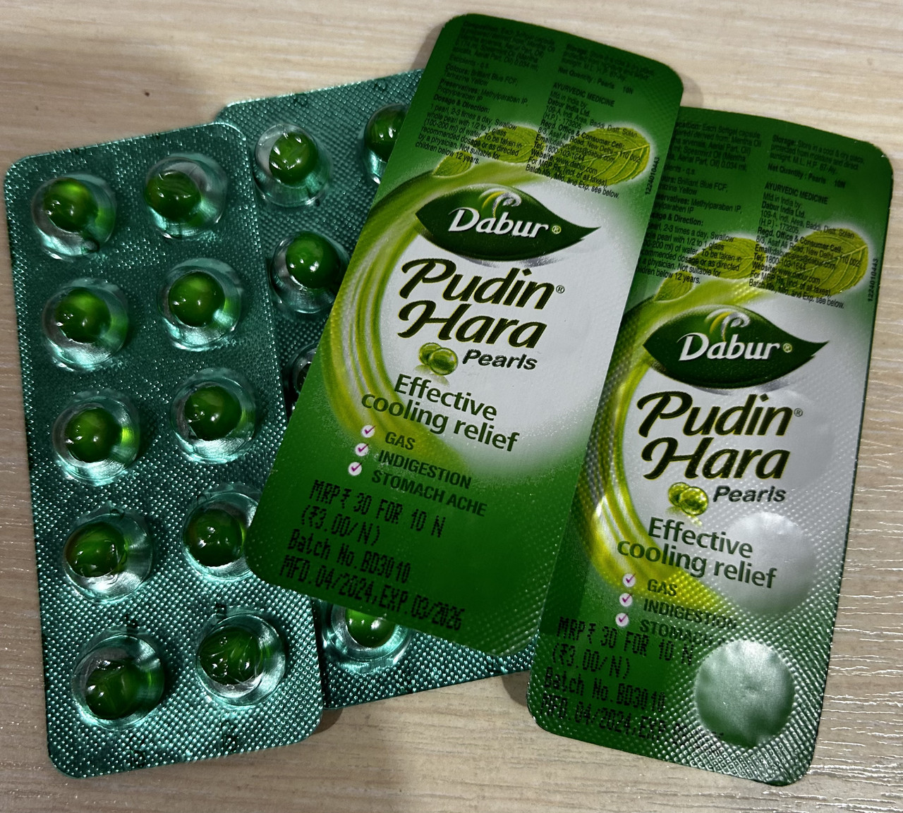 Пудин Хара Дабур (Pudin Hara Dabur) метеоризм, спазми товстої кишки, здуття живота, 30 капс. 3 блістери