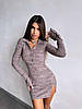 Жіноча міні сукня з довгими рукавами утеплювачів трикотаж рубчик Smb9202, фото 7