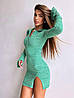 Жіноча міні сукня з довгими рукавами утеплювачів трикотаж рубчик Smb9202, фото 8