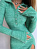 Жіноча міні сукня з довгими рукавами утеплювачів трикотаж рубчик Smb9202, фото 9