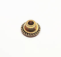 Капелюшок для намистин Finding Обіймач конус підходить для намистин від 8 мм Античне золото 9.8 мм