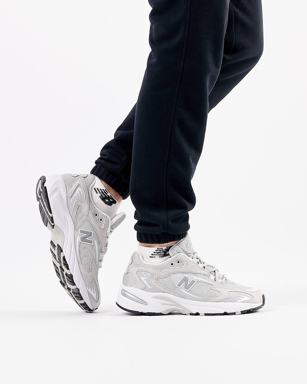 Чоловічі кросівки замша текстиль New Balance 725 Gray Suede White, кеди Нью Беланс сірі. Чоловіче взуття