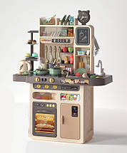 Дитяча інтерактивна кухня WD-P46-R46 ігровий набір для дітей світло звук пар вода з посудом Сірий, фото 5