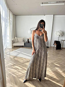 Жіночий комбінезон брючний літній великих розмірів Салінас шовк оливковий