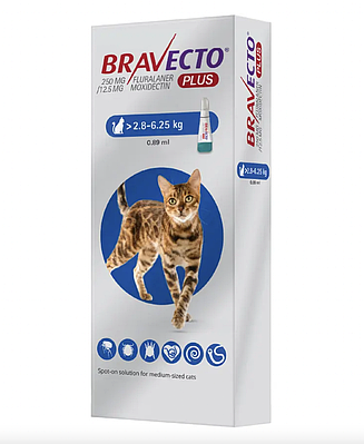 Бравекто ПЛЮС 2.8-6.25кг краплі для котів